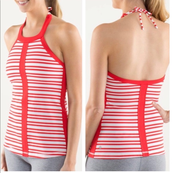 lululemon athletica Tops - Lululemon Hip To Be Zen Striped Halter Size 2